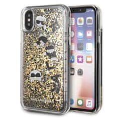 Karl Lagerfeld Karl Lagerfeld Signature Glitter Case - Ohišje za iPhone Xs / X (plavajoči okraski)