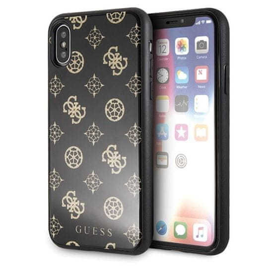 Guess Guess dvoplastno ohišje z bleščicami Peony G - Ohišje za iPhone Xs / X (črno)