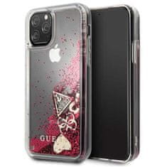 Guess Guess Liquid Glitter Hearts - Ohišje za iPhone 11 Pro (malina)