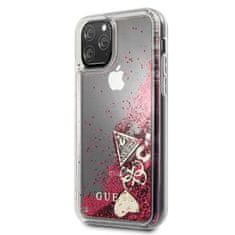 Guess Guess Liquid Glitter Hearts - Ohišje za iPhone 11 Pro (malina)