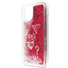 Guess Guess Liquid Glitter Hearts - Ohišje za iPhone 11 Pro (malina)