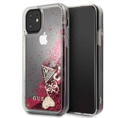 Guess Guess Liquid Glitter Hearts - Ohišje za iPhone 11 (malina)