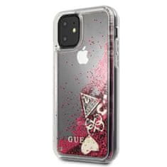 Guess Guess Liquid Glitter Hearts - Ohišje za iPhone 11 (malina)