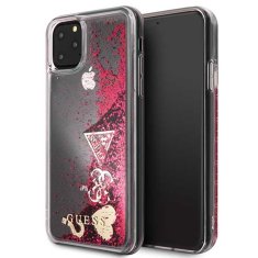 Guess Guess Liquid Glitter Hearts - Ohišje za iPhone 11 Pro Max (malina)