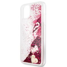 Guess Guess Liquid Glitter Hearts - Ohišje za iPhone 11 Pro Max (malina)