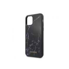 Guess Trdo ohišje iz kaljenega stekla Guess Marble - Ohišje za iPhone 11 (črno)