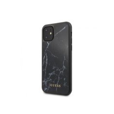 Guess Trdo ohišje iz kaljenega stekla Guess Marble - Ohišje za iPhone 11 (črno)