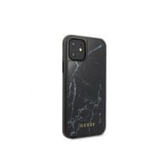 Guess Trdo ohišje iz kaljenega stekla Guess Marble - Ohišje za iPhone 11 (črno)