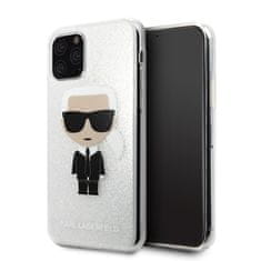 Karl Lagerfeld Karl Lagerfeld Iconic Karl - Ohišje za iPhone 11 Pro (srebrni bleščice)