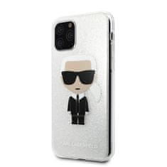 Karl Lagerfeld Karl Lagerfeld Iconic Karl - Ohišje za iPhone 11 Pro (srebrni bleščice)