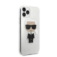 Karl Lagerfeld Karl Lagerfeld Iconic Karl - Ohišje za iPhone 11 Pro (srebrni bleščice)