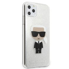 Karl Lagerfeld Karl Lagerfeld Iconic Karl - Ohišje za iPhone 11 Pro Max (srebrni bleščice)