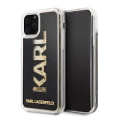 Karl Lagerfeld Karl Lagerfeld Logo Karl Liquid Glitter - etui za iPhone 11 Pro (črno/zlato bleščice)