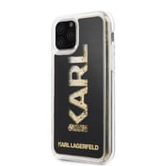 Karl Lagerfeld Karl Lagerfeld Logo Karl Liquid Glitter - etui za iPhone 11 Pro (črno/zlato bleščice)