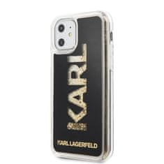 Karl Lagerfeld Karl Lagerfeld Logo Karl Liquid Glitter - etui za iPhone 11 (črno/zlato bleščice)