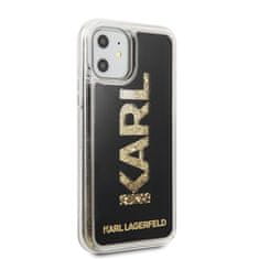 Karl Lagerfeld Karl Lagerfeld Logo Karl Liquid Glitter - etui za iPhone 11 (črno/zlato bleščice)