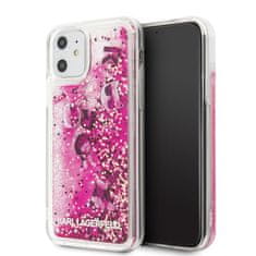 Karl Lagerfeld Karl Lagerfeld Glitter Liquid Floatting Charms - etui za iPhone 11 (Roza plavajoči okraski)