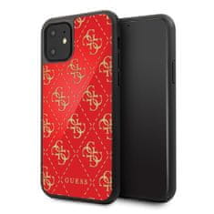 Guess Guess 4G dvoslojno ohišje z bleščicami - ohišje za iPhone 11 (rdeče)