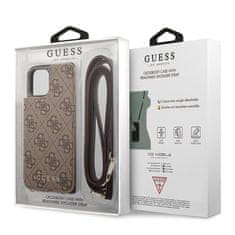 Guess Guess 4G Crossbody - Ohišje z žepi za kartice in snemljivo vrvico za iPhone 11 Pro (rjavo)