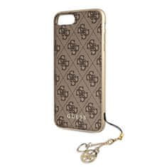 Guess Guess 4G Charms Collection - etui za iPhone 8 Plus / 7 Plus z obeskom (rjav)