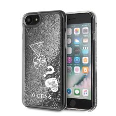 Guess Guess Liquid Glitter Hearts - Ohišje za iPhone SE 2020 / 8 / 7 (srebrno)