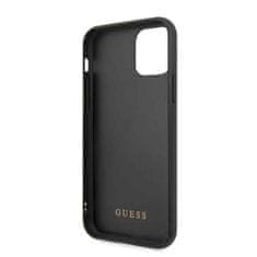 Guess Guess Marmornato steklo z zlatimi bleščicami - Ohišje za iPhone 11 Pro (črno)