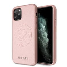 Guess Guess Saffiano 4G Circle Logo - Ohišje za iPhone 11 Pro (roza)