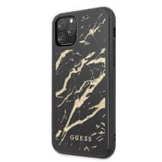 Guess Ohišje Guess Marble Glass Gold Glitter - Ohišje za iPhone 11 Pro Max (črno)