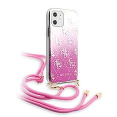 Guess Guess 4G Gradient Hard Case - Ohišje s snemljivo vrvico za iPhone 11 (Roza)