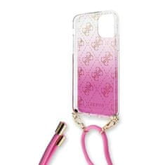 Guess Guess 4G Gradient Hard Case - Ohišje s snemljivo vrvico za iPhone 11 (Roza)