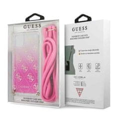 Guess Guess 4G Gradient Hard Case - Ohišje s snemljivo vrvico za iPhone 11 (Roza)