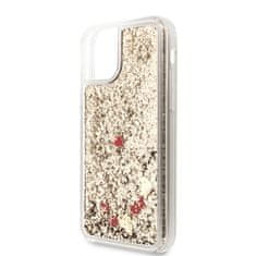 Guess Guess Liquid Glitter Hearts - Ohišje za iPhone 11 Pro Max (zlato/rdeče)