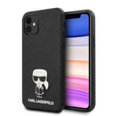 Karl Lagerfeld Karl Lagerfeld Saffiano z zatičem Ikonik - etui za iPhone 11 (črn)