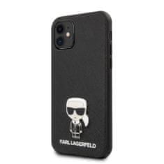 Karl Lagerfeld Karl Lagerfeld Saffiano z zatičem Ikonik - etui za iPhone 11 (črn)