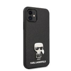 Karl Lagerfeld Karl Lagerfeld Saffiano z zatičem Ikonik - etui za iPhone 11 (črn)