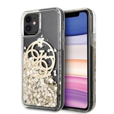 Guess Guess Liquid Glitter Circle Logo - ohišje za iPhone 11 (zlato)