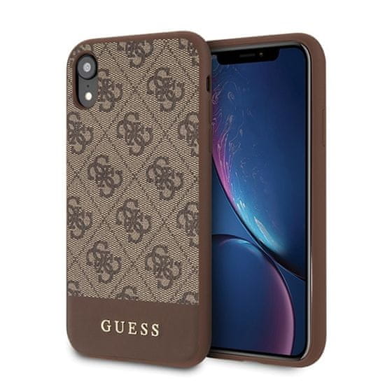 Guess Guess 4G Bottom Stripe Collection - Ohišje za iPhone XR (rjavo)