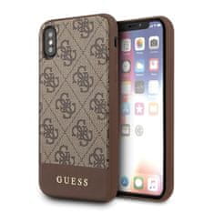 Guess Guess 4G Bottom Stripe Collection - Ohišje za iPhone Xs / X (rjavo)