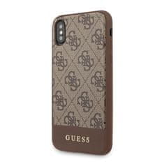 Guess Guess 4G Bottom Stripe Collection - Ohišje za iPhone Xs / X (rjavo)