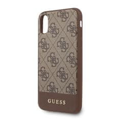 Guess Guess 4G Bottom Stripe Collection - Ohišje za iPhone Xs / X (rjavo)