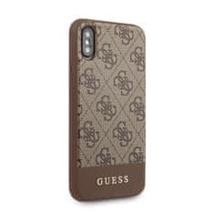 Guess Guess 4G Bottom Stripe Collection - Ohišje za iPhone Xs / X (rjavo)