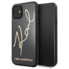 Karl Lagerfeld Karl Lagerfeld Double Layers Glitter Signature Case - Ohišje za iPhone 11 (črno)