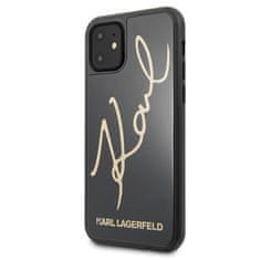 Karl Lagerfeld Karl Lagerfeld Double Layers Glitter Signature Case - Ohišje za iPhone 11 (črno)