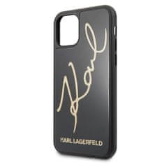 Karl Lagerfeld Karl Lagerfeld Double Layers Glitter Signature Case - Ohišje za iPhone 11 (črno)