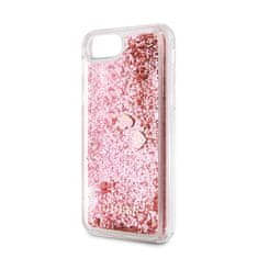 Guess Guess Liquid Glitter Hearts - ohišje za iPhone SE 2020 / 8 / 7 (roza/rdeče)