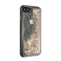 Guess Guess Liquid Glitter Hearts - ohišje za iPhone SE 2020 / 8 / 7 (zlato/rdeče)