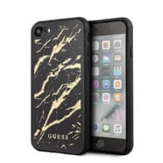 Guess Ohišje Guess Marble Glass Gold Glitter - iPhone SE 2020 / 8 / 7 (črno)