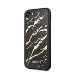 Guess Ohišje Guess Marble Glass Gold Glitter - iPhone SE 2020 / 8 / 7 (črno)