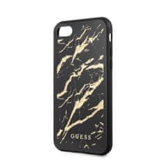 Guess Ohišje Guess Marble Glass Gold Glitter - iPhone SE 2020 / 8 / 7 (črno)