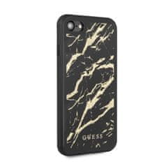 Guess Ohišje Guess Marble Glass Gold Glitter - iPhone SE 2020 / 8 / 7 (črno)